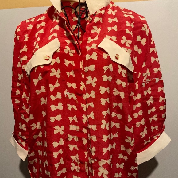 VINTAGE  SILK  BLOUSE BY  BELTRAMI  ‘CREEDS TORONTO ‘ SIZE 44’’ - Picture 1 of 14